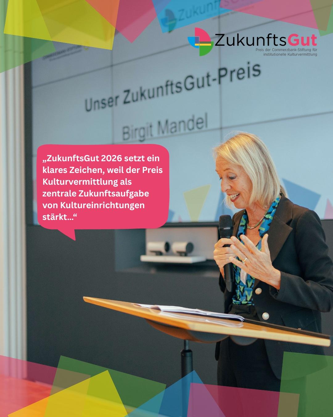 👉 „ZukunftsGut 2026 setzt ein klares Zeichen, weil der Preis Kulturvermittlung als zentrale Zukunftsaufgabe von Kultureinrichtungen stärkt. Ausgezeichnet werden dabei Konzepte und Programme, die Teilhabe milieuübergreifend fördern, diverse Communities aktiv einbinden und so nachhaltige Öffnungs- und Veränderungsprozesse in der eigenen Institution mit anstoßen.“ <br />
<br />
Das sagt Birgit Mandel, die auch in diesem Jahr wieder der Fachjury von ZukunftsGut vorsitzt. Ihr Statement bringt es auf den Punkt: Kultur braucht mehr Teilhabe - auf Augenhöhe, inklusiv, milieuübergreifend und nachhaltig. 🌟<br />
<br />
Schon jetzt haben sich eine Vielzahl an Kulturinstitutionen bei unserer diesjährigen Ausschreibung beworben. Und wir sind gespannt auf weitere Einreichungen.🎭💪<br />
<br />
Die Bewerbungsfrist läuft noch bis zum 20.03.2026.📌<br />
Jetzt informieren und teilnehmen unter commerzbank-stiftung.com<br />
<br />
#KulturUndGesellschaft #ZukunftsGut #CommunityEngagement #Stiftungsarbeit #Zukunftgestalten #Teilhabe #Kulturförderung #KulturelleBildung<br />
<br />
Copyright: Lars Möller - Zeitrausch