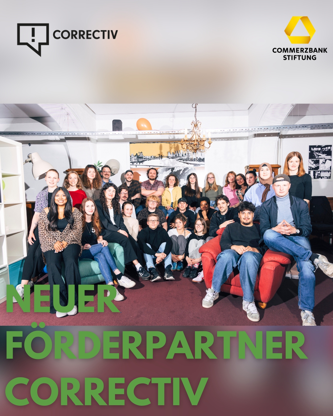 Neuer Förderpartner im Anflug! 🚀<br />
<br />
👉Mit CORRECTIV Salon 5 begrüßen wir eine starke Initiative in unserem Netzwerk. Die Jugendredaktion schafft Räume, in denen junge Menschen ihre Themen sichtbar machen und ihre Stimme in die Öffentlichkeit tragen können.<br />
<br />
Im Rahmen der Förderung entsteht in Chemnitz ein weiter Standort der Jugendredaktion. Ergänzend dazu bringen Workshops an Schulen journalistisches Arbeiten näher und eröffnen insbesondere Jugendlichen aus benachteiligten Lebensrealitäten neue Perspektiven.💛<br />
<br />
🔍Ein Projekt, das Teilhabe stärkt und junge Stimmen hörbar macht.<br />
<br />
#Förderung #Soziales #Teilhabe #Redaktion #Jugend Copyright: CORRECTIV / Salon 5, Ivo Mayr